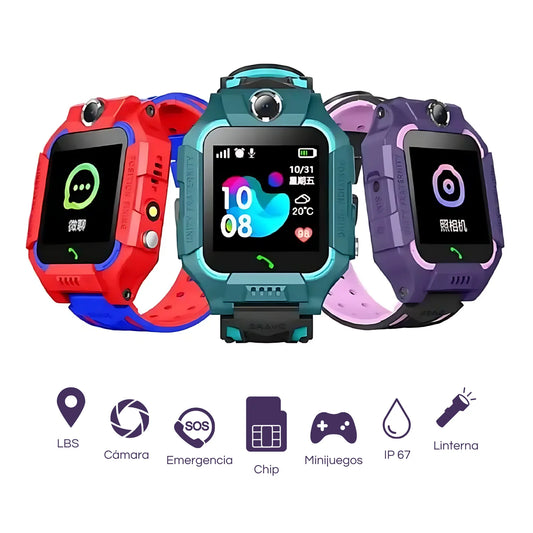 Smartwatch Q19 para niños - Con tarjeta SIM - Cámara - Linterna